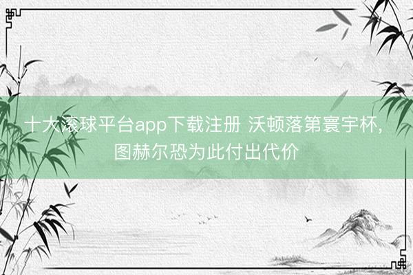 十大滚球平台app下载注册 沃顿落第寰宇杯, 图赫尔恐为此付出代价