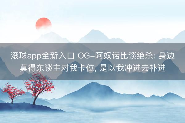 滚球app全新入口 OG-阿奴诺比谈绝杀: 身边莫得东谈主对我卡位, 是以我冲进去补进