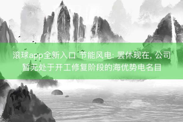 滚球app全新入口 节能风电: 罢休现在, 公司暂无处于开工修复阶段的海优势电名目