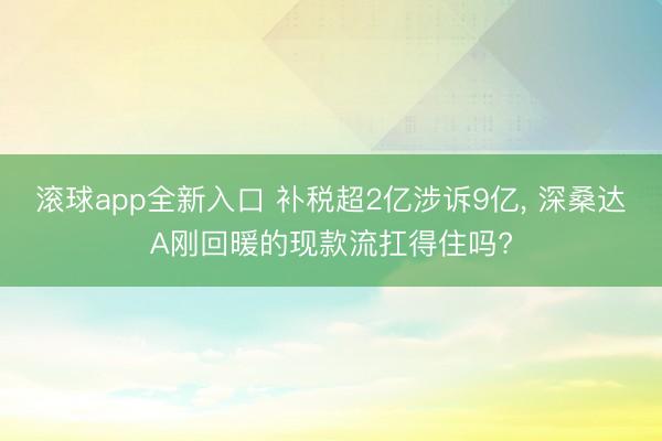 滚球app全新入口 补税超2亿涉诉9亿, 深桑达A刚回暖的现款流扛得住吗?