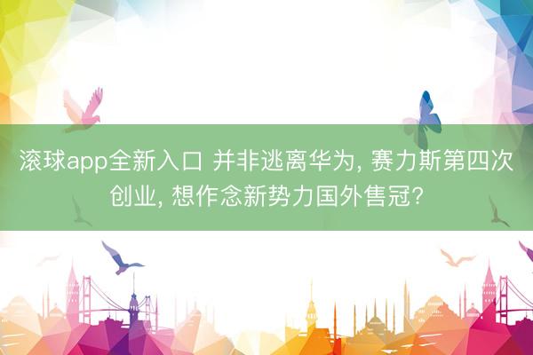 滚球app全新入口 并非逃离华为, 赛力斯第四次创业, 想作念新势力国外售冠?