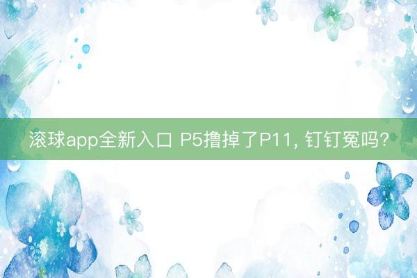 滚球app全新入口 P5撸掉了P11, 钉钉冤吗?