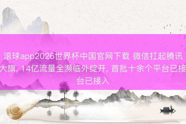 滚球app2026世界杯中国官网下载 微信扛起腾讯AI大旗, 14亿流量全濒临外绽开, 首批十余个平台已接入