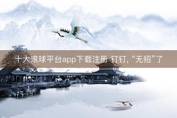 十大滚球平台app下载注册 钉钉, “无招”了