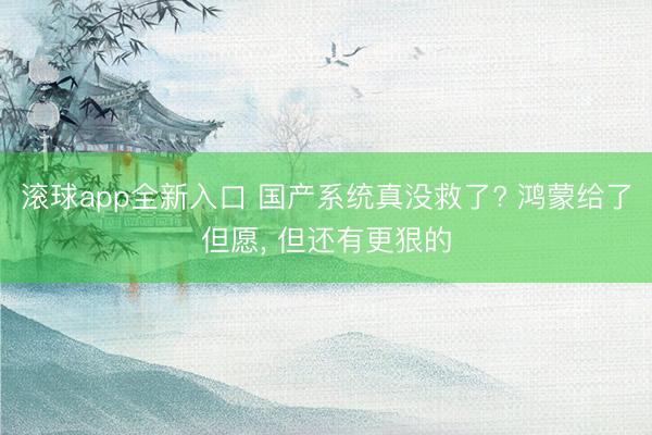 滚球app全新入口 国产系统真没救了? 鸿蒙给了但愿, 但还有更狠的
