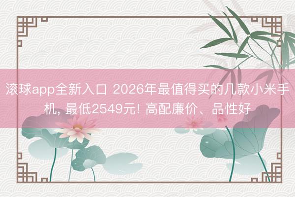 滚球app全新入口 2026年最值得买的几款小米手机, 最低2549元! 高配廉价、品性好
