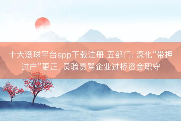 十大滚球平台app下载注册 五部门: 深化“带押过户”更正, 灵验责骂企业过桥资金职守