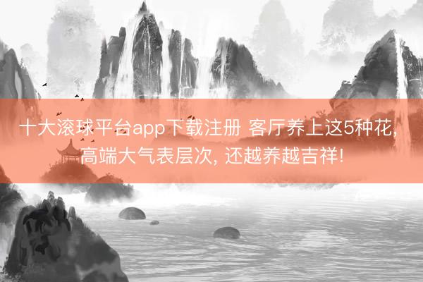 十大滚球平台app下载注册 客厅养上这5种花, 高端大气表层次, 还越养越吉祥!