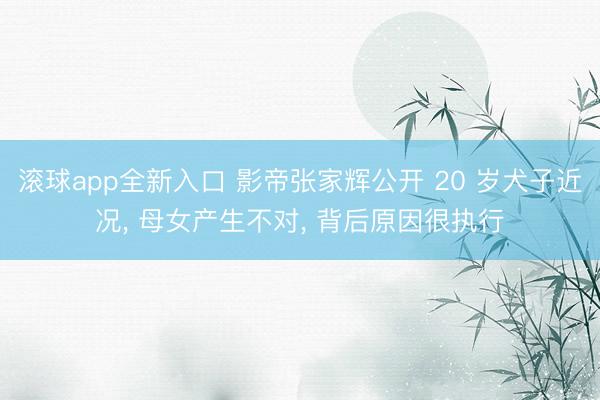 滚球app全新入口 影帝张家辉公开 20 岁犬子近况, 母女产生不对, 背后原因很执行