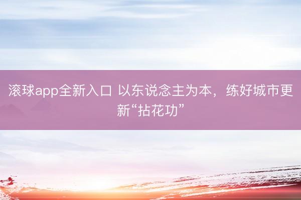 滚球app全新入口 以东说念主为本,练好城市更新“拈花功”