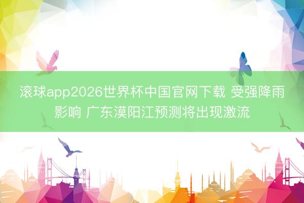 滚球app2026世界杯中国官网下载 受强降雨影响 广东漠阳江预测将出现激流