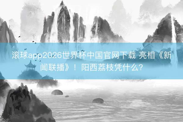 滚球app2026世界杯中国官网下载 亮相《新闻联播》！阳西荔枝凭什么？