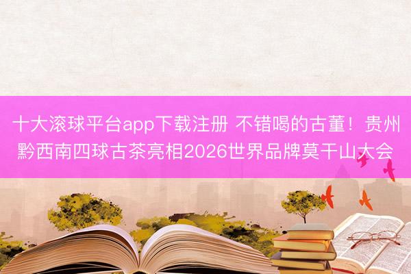 十大滚球平台app下载注册 不错喝的古董!贵州黔西南四球古茶亮相2026世界品牌莫干山大会